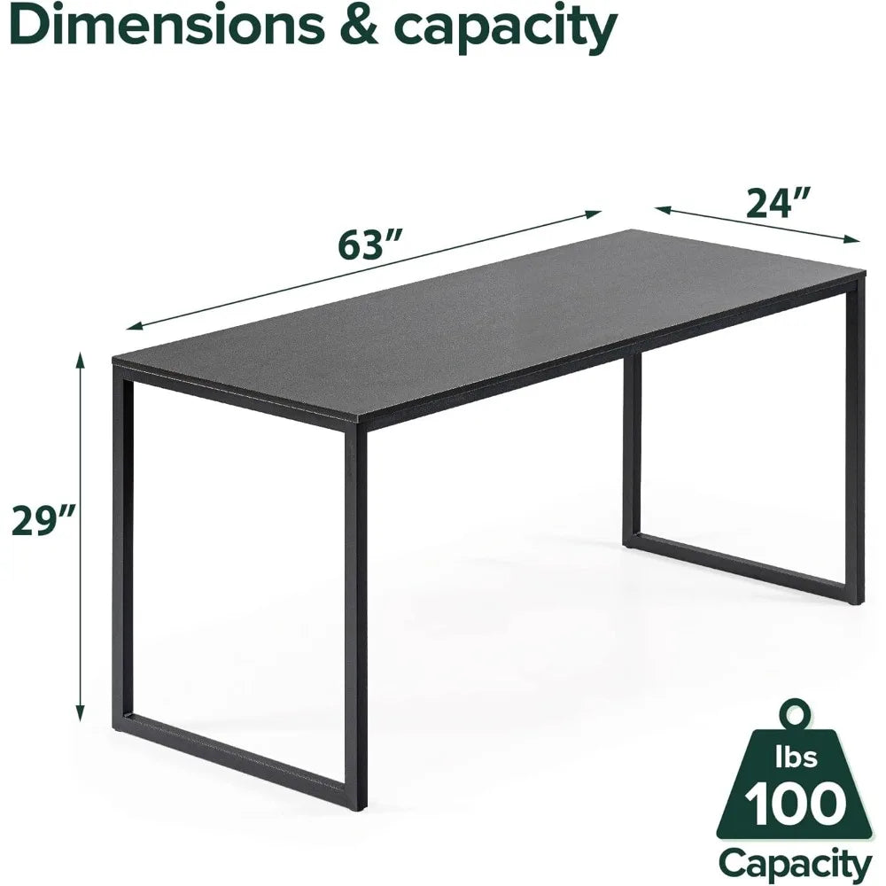 Modern 63 Inch Computer Desk Easy Assembly Office Workstation