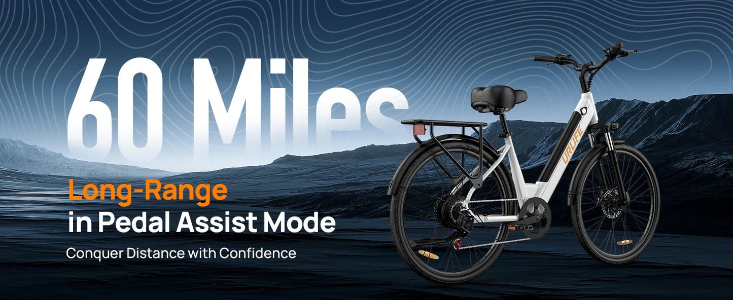 750W E-Bike Commuter 26" Tires 48V 10.4Ah LCD Display 20MPH Speed