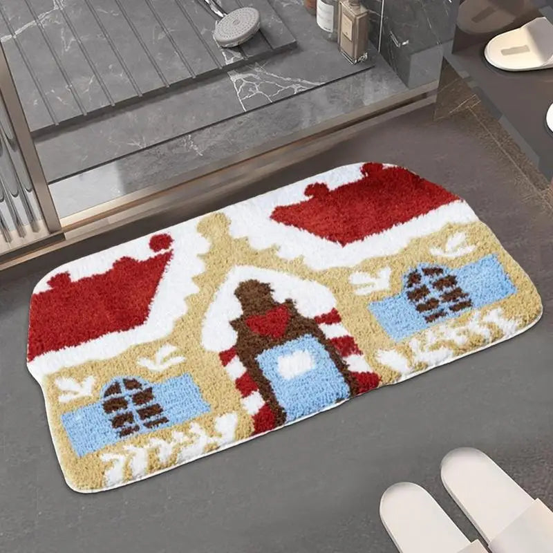 Gingerbread House Welcome Floor Mat Non Slip Indoor Doormat