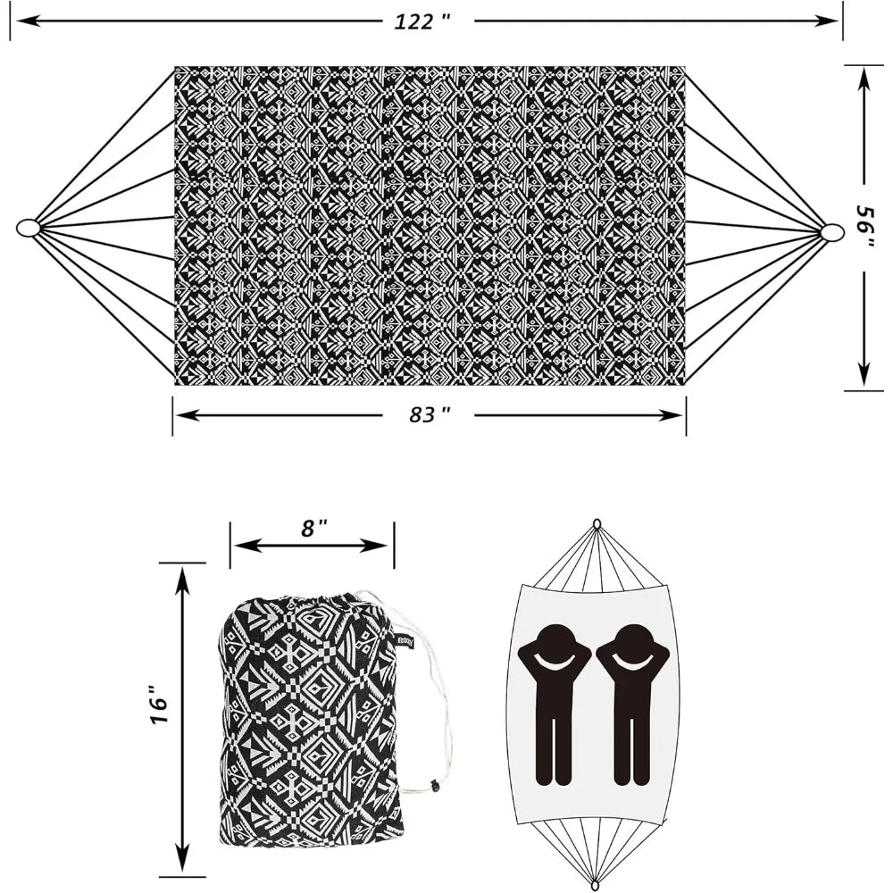 Portable Hammock with Tassel for Outdoor Indoor Use with Carry Bag