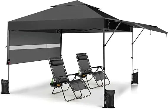 Pop Up Canopy Tent 10x17.6 Ft Adjustable Dual Awnings Portable Outdoor