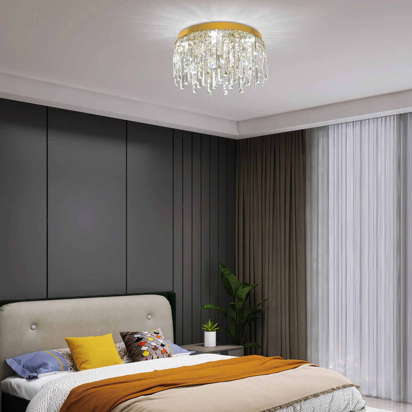 Luxury Crystal Ceiling Lamp Modern Chandelier Nordic Home Decor LED