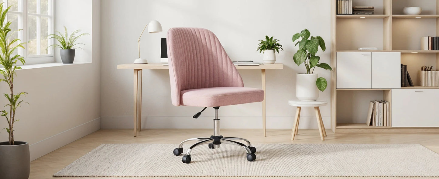 Ljustra Simple Deluxe Armless Office Desk Chair Modern Swivel Chair