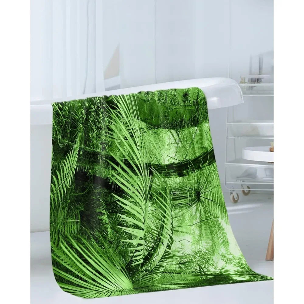 Ljustra 3-Piece Towel Set Bath Hand Wash Cloths Jungle Shrubs