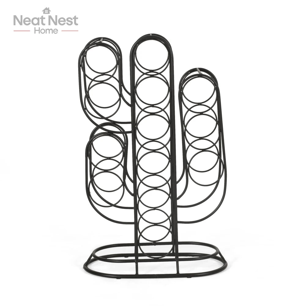 Metal Wall Mount Wine Rack Modern 6-Bottle Holder for Kitchen Bar