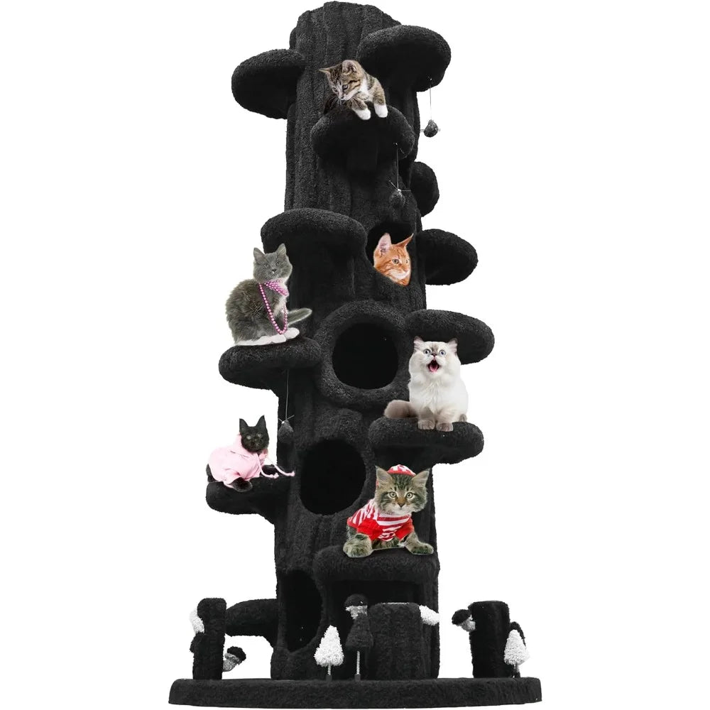 Super Large Cat Tree 88.6 Inches Multi-Level Plush Cat Tower Scratching Post