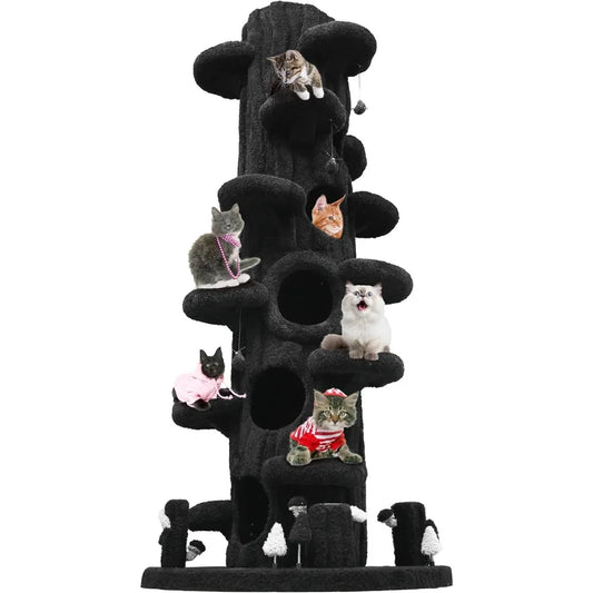 Super Large Cat Tree 88.6 Inches Multi-Level Plush Cat Tower Scratching Post