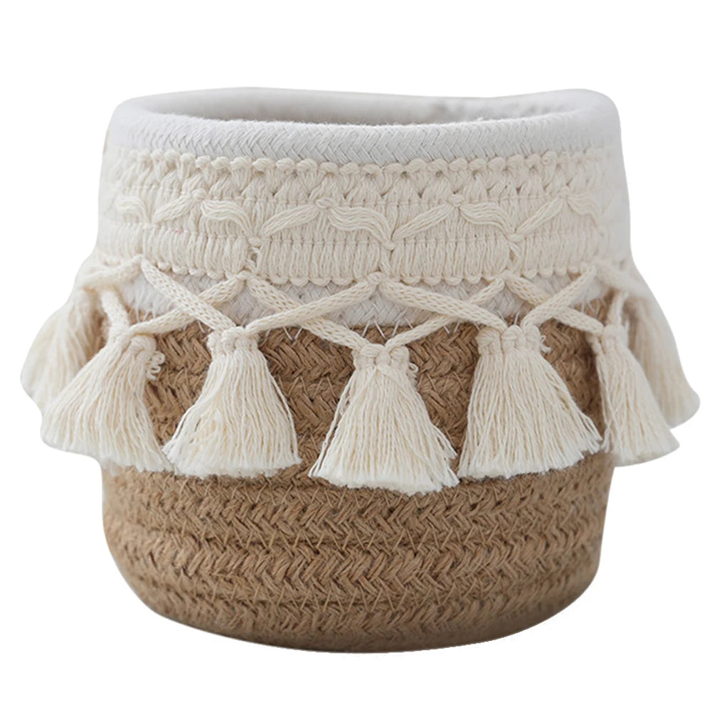 Mini Storage Basket Boho Decor Makeup Brush Holder Organizer