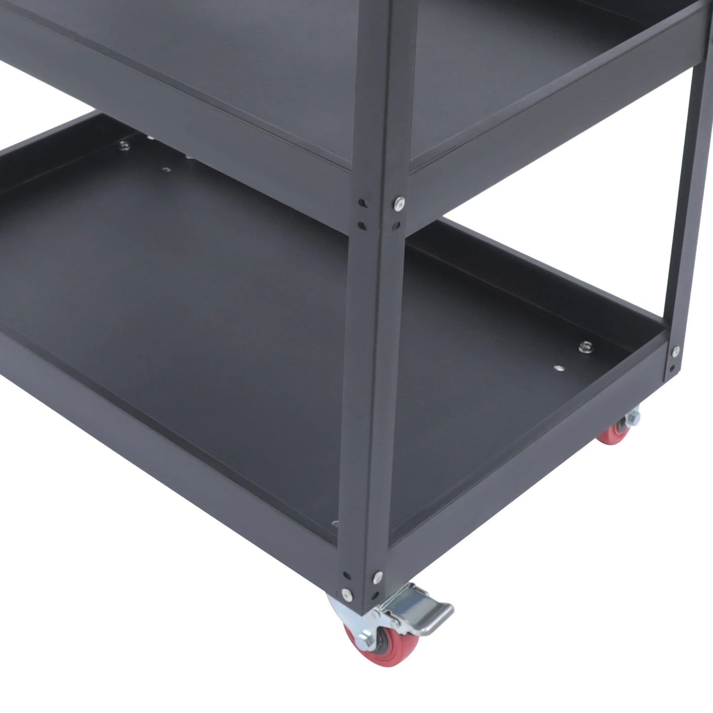 Black 3-Tier Heavy Duty Rolling Tool Cart Utility Organizer Trolley