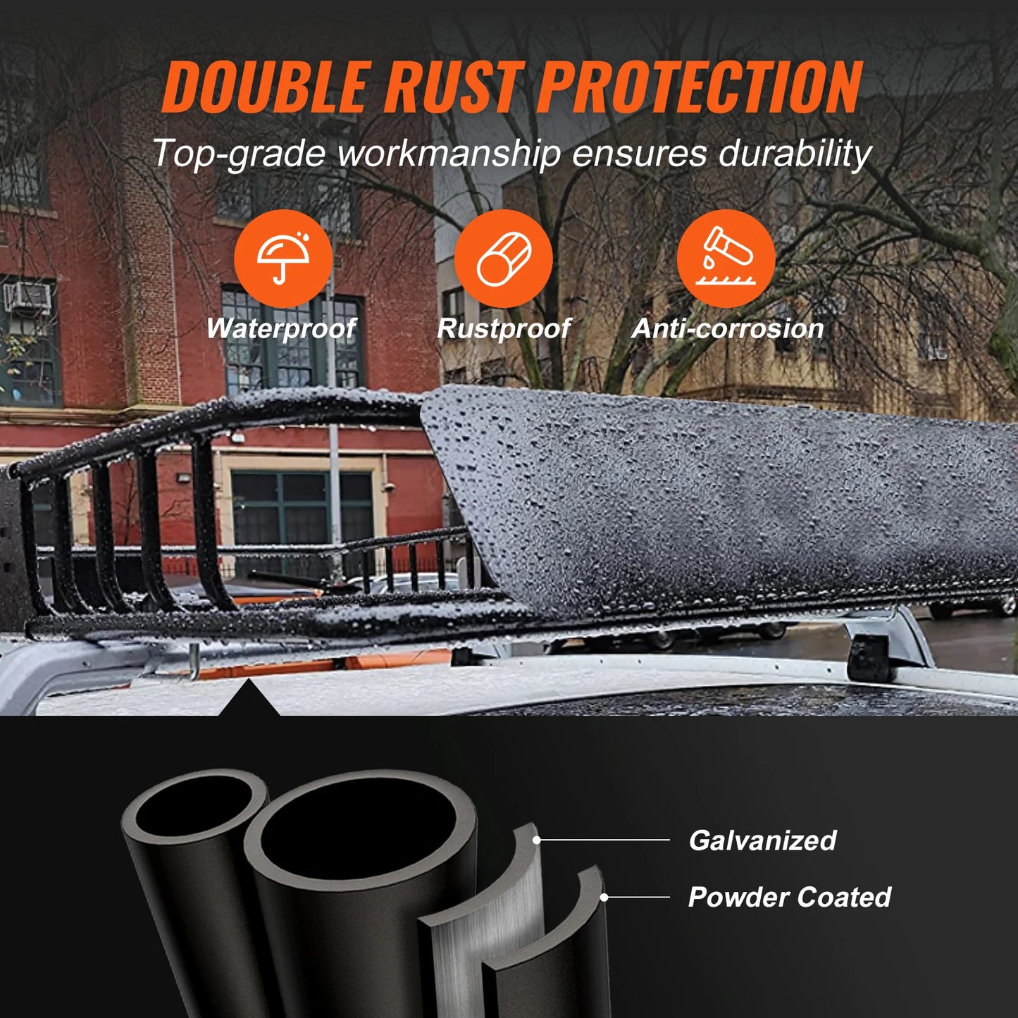 Ljustra Heavy-Duty Roof Rack Cargo Basket 200LBS Capacity SUV Truck