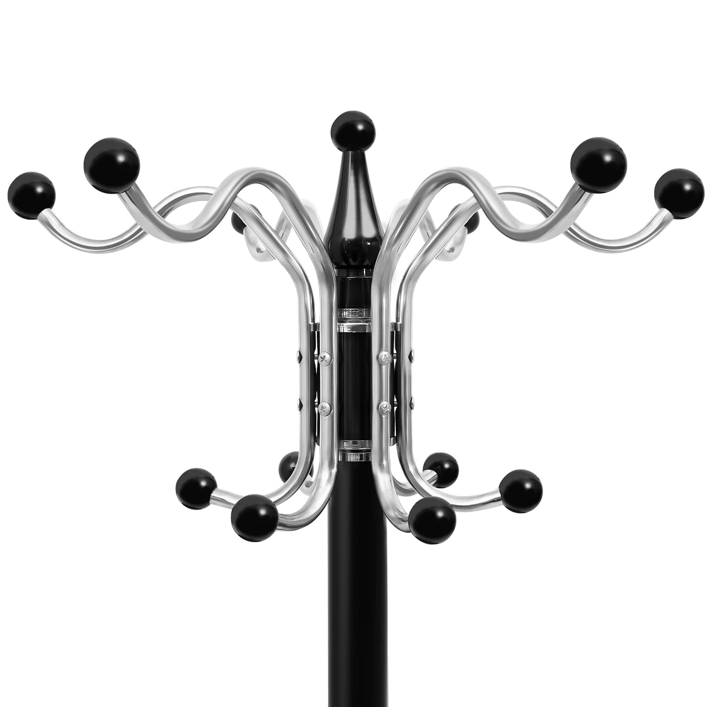 4 Tier Freestanding Clothes Rack with Hooks and Marble Base 170cm