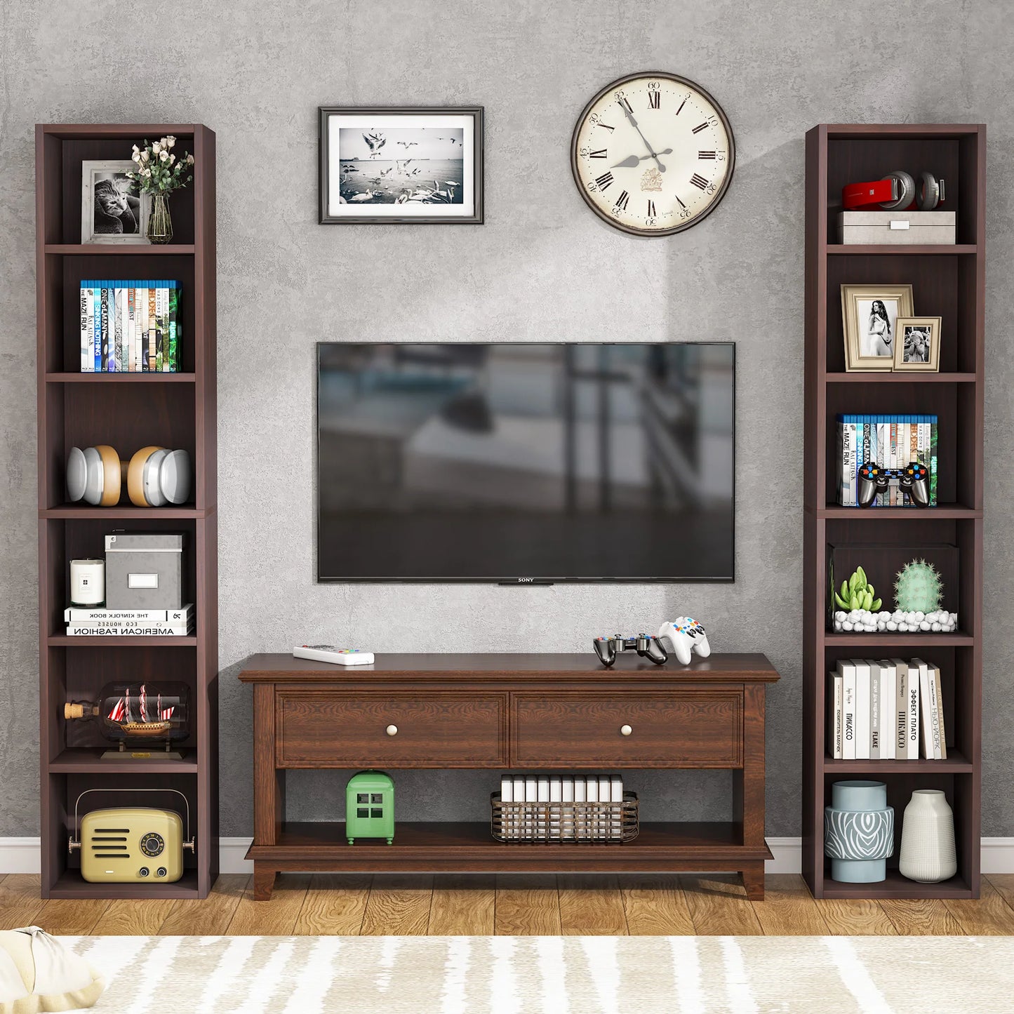 Ljustra 70.9 Inch Tall Narrow Bookcase Modern White Corner Storage Shelf