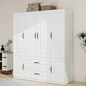 Ljustra Armoires Wardrobe Closet 74" High with 2 Doors and 2 Drawers