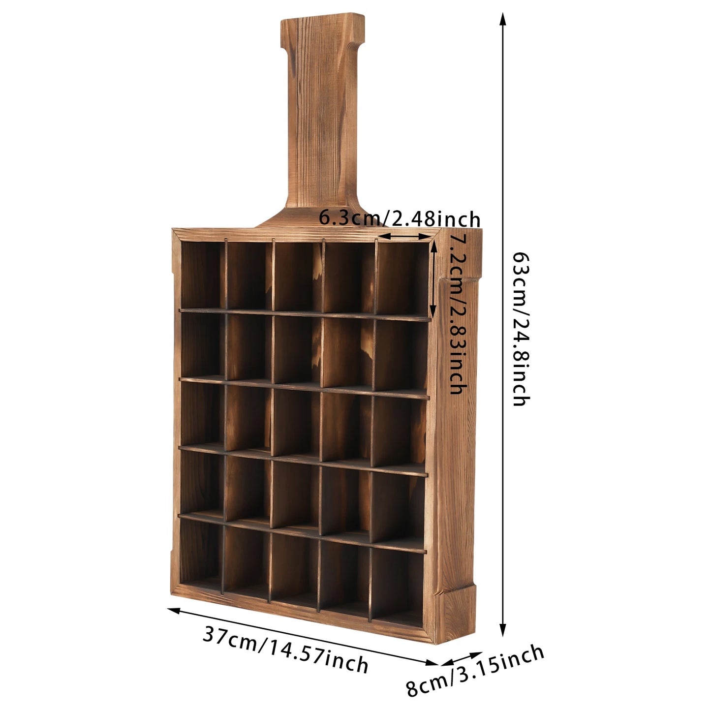 Hanging Wine Rack Glass Display Stand 25-Compartment Storage Cabinet