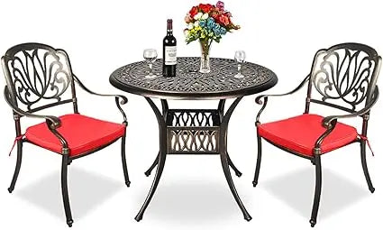 Ljustra 3 Piece Patio Dining Set All-Weather Outdoor Furniture