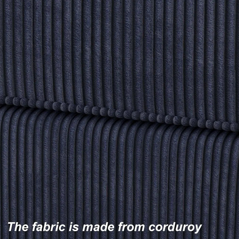 Corduroy Square Modular Storage Ottoman for Sectional Sofa Foot Stool