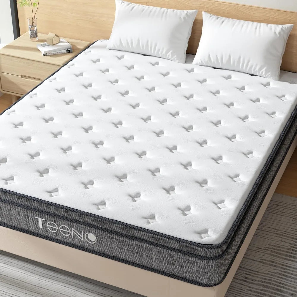 Queen Mattress 14 Inch Gel Memory Foam Hybrid Medium Firm Support