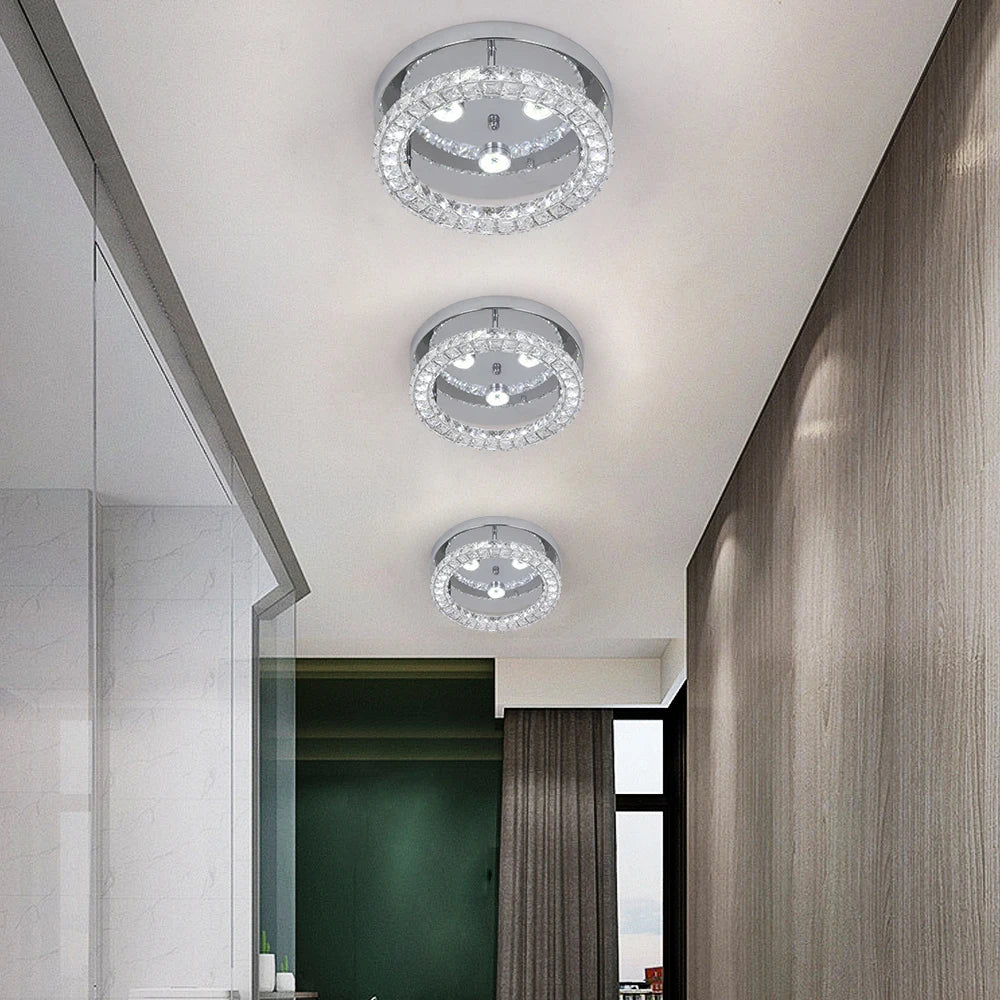 Modern Crystal Chandelier Ceiling Lamp LED Dimmable Pendant Light