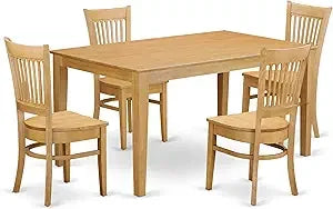 Ljustra 7 Piece Dining Table Set Rectangular Wooden Table 6 Chairs