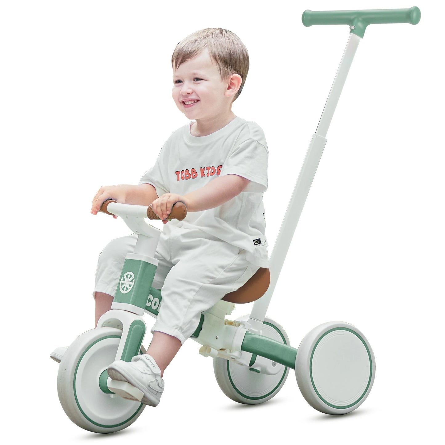 Baby Balance Bike Toddler Trike with Parent Steering Push Handle