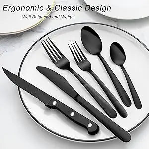 72-Piece Stainless Steel Flatware Set for 12 with Steak Knives