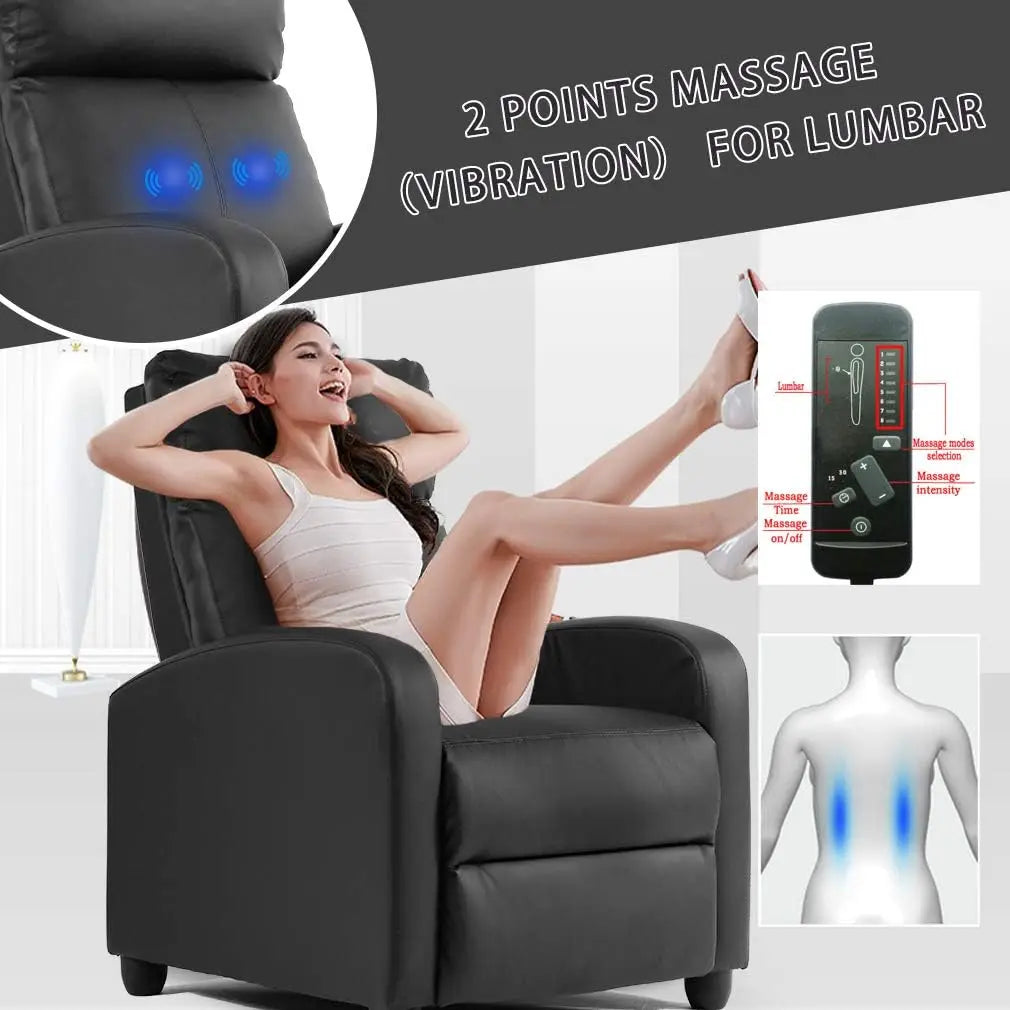 Modern Recliner Chair with Massage Function for Living Room Lounge