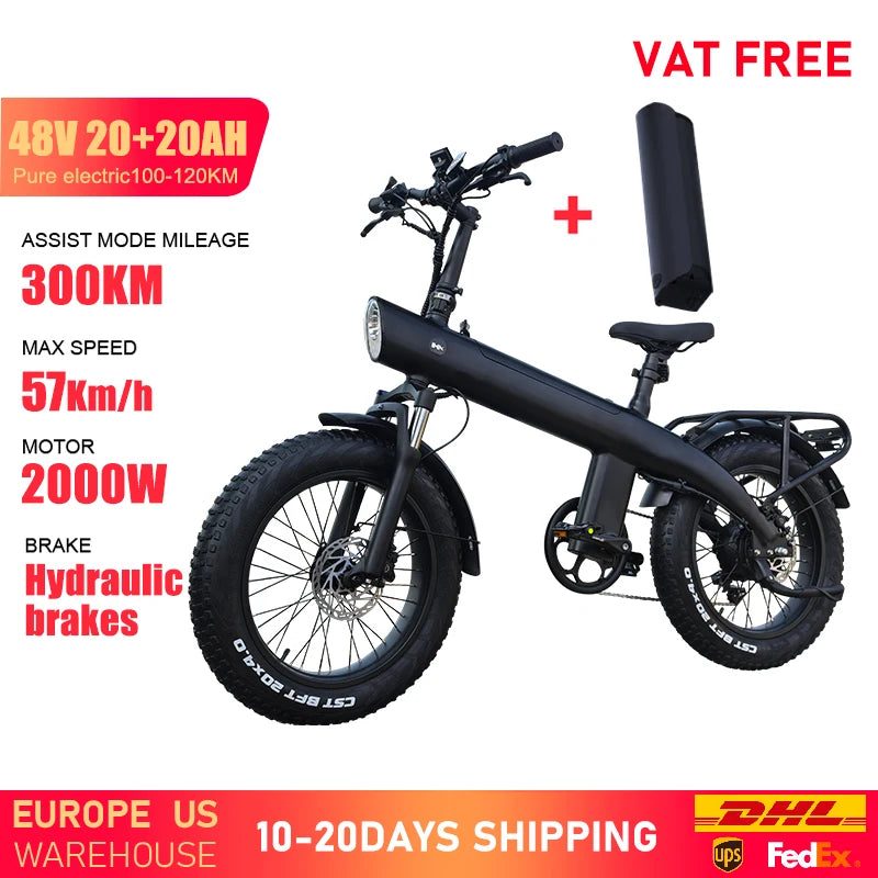 HX Q3 2000W Electric Bike 48V 20AH Off-Road Adult E-Bike 20 Inch
