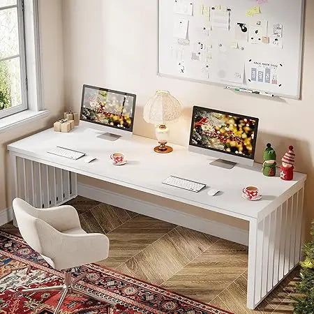 78 Inch Computer Desk Extra Long 2 Person Writing Table Industrial Style