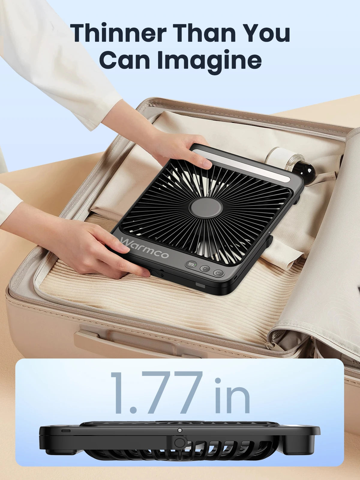 Ljustra 20000mAh Portable Camping Fan with LED Light Quiet Desk Fan