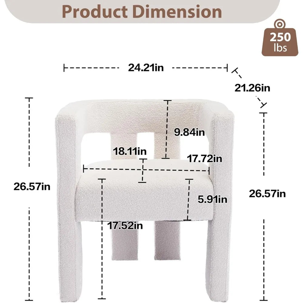 Modern Dining Chair Set of 4 Upholstered Barrel Accent Armchairs
