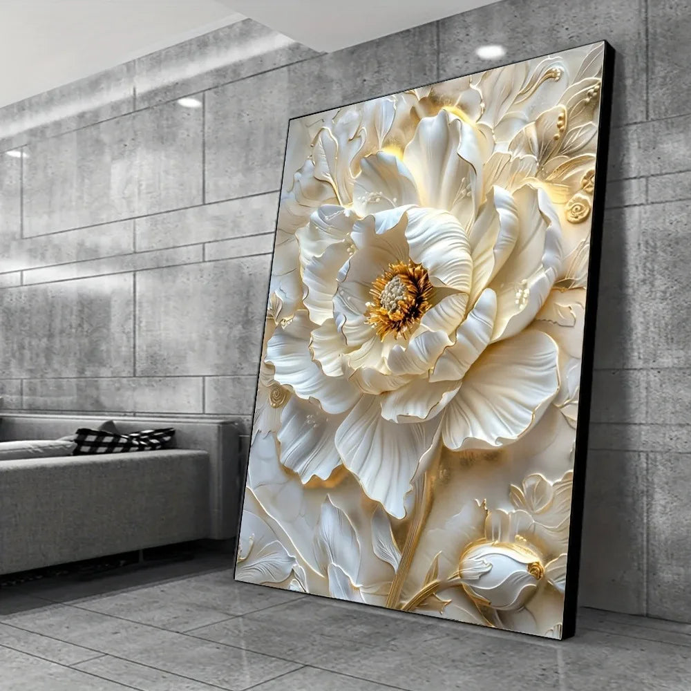 Modern Abstract Floral Canvas Art Print Frameless Wall Decoration