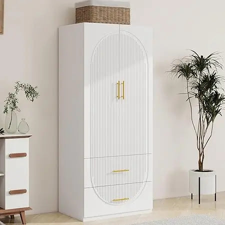 Ljustra Armoires Wardrobe Closet 74" High with 2 Doors and 2 Drawers