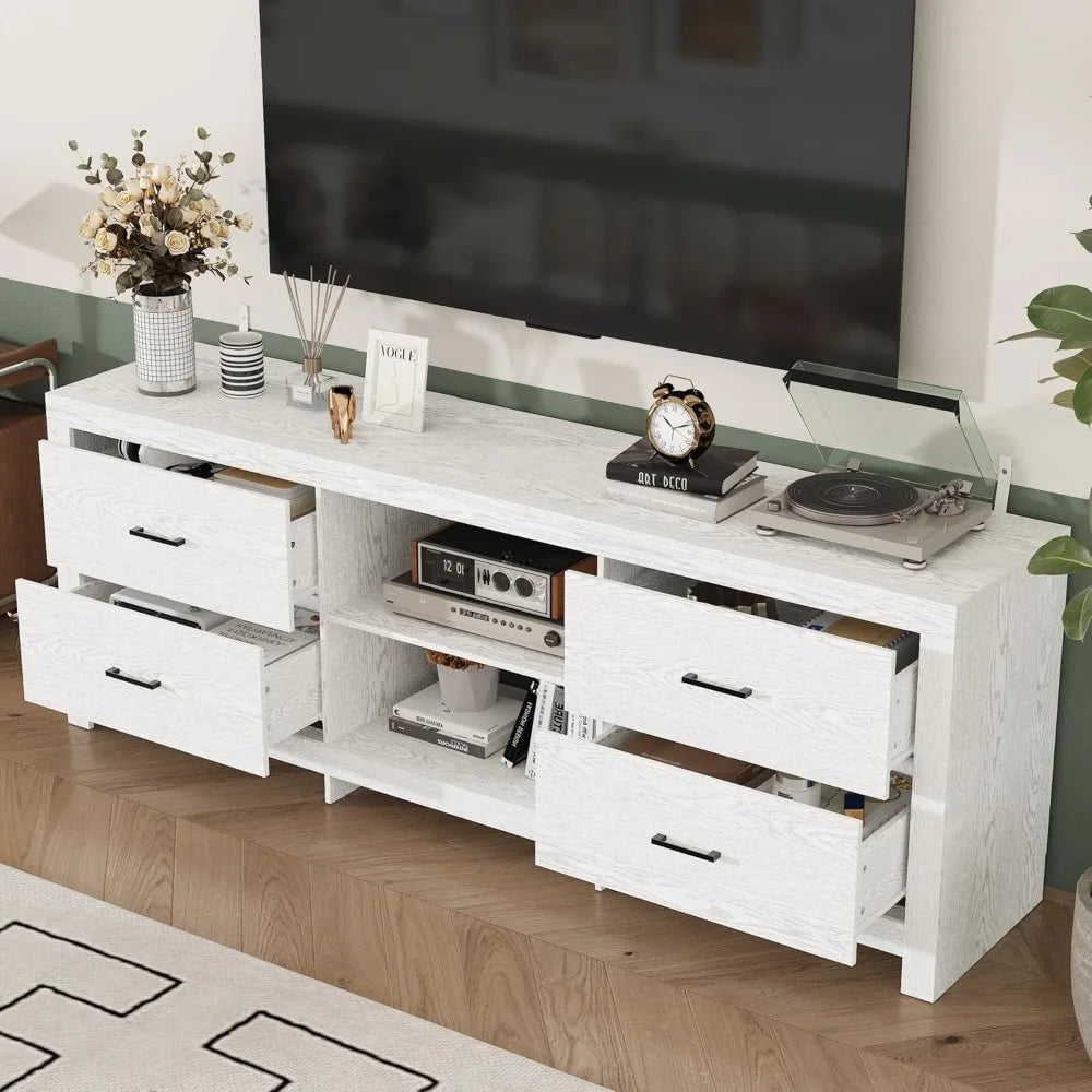 Farmhouse TV Stand for 75 Inch TVs 70.8 Inch Entertainment Center