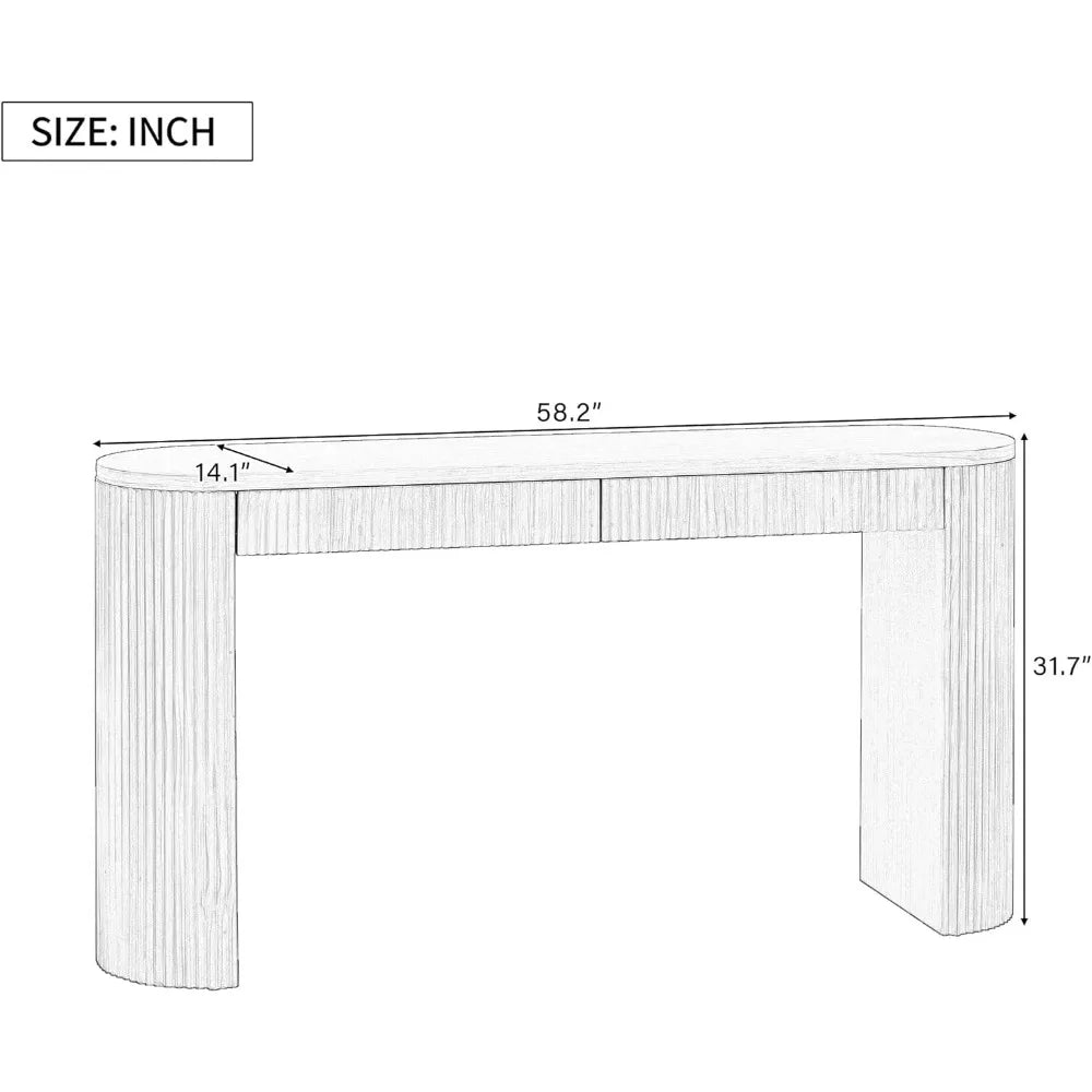 Sophisticated Console Table with Pine Veneer for Entryway Living Room