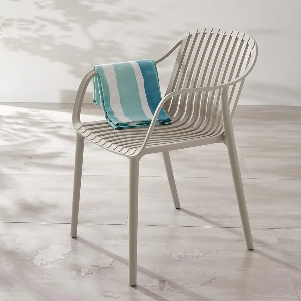 Modern Stackable Indoor Outdoor Plastic Dining Chairs Set Weather-Resistant