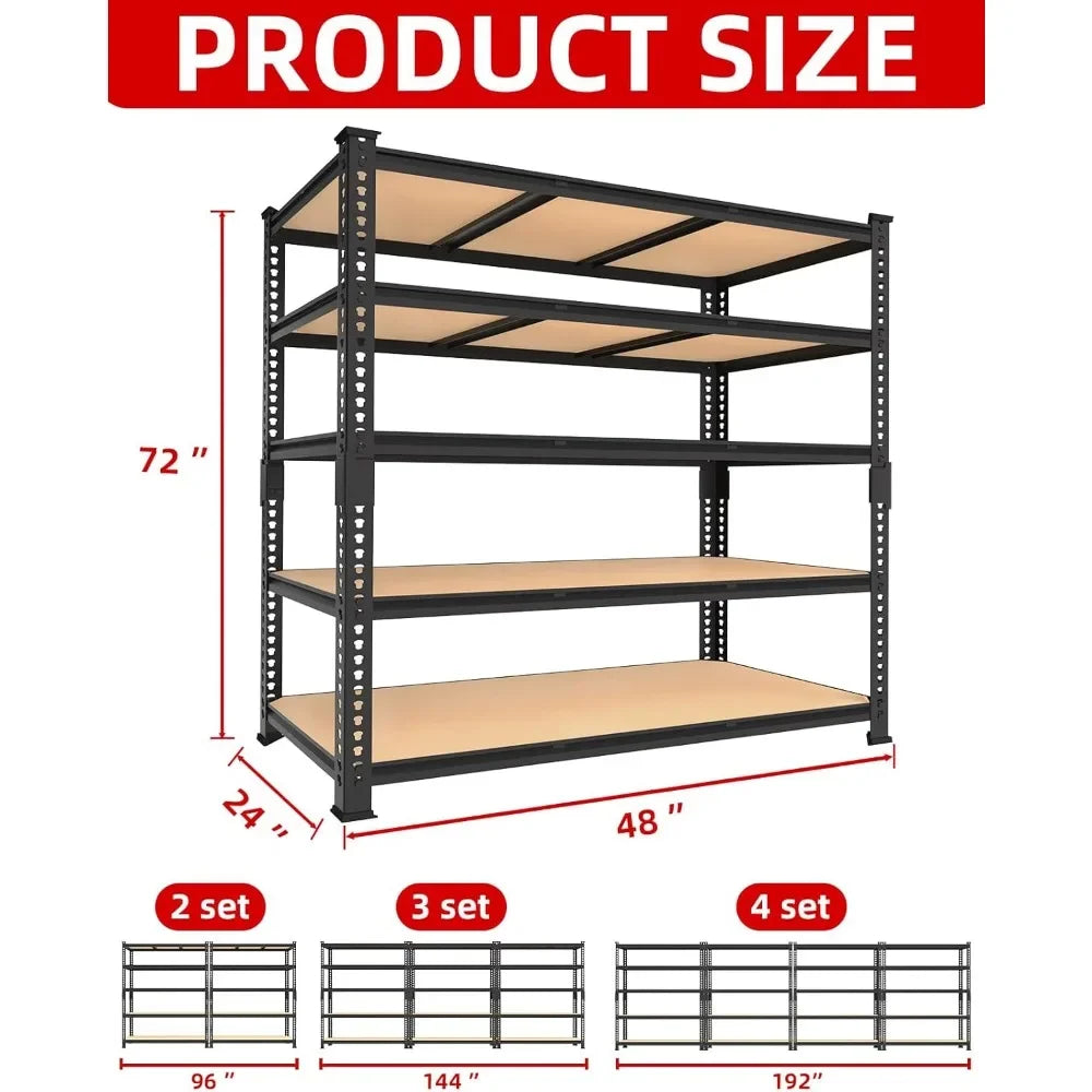 Heavy Duty Adjustable Metal Garage Storage Shelves Utility Rack