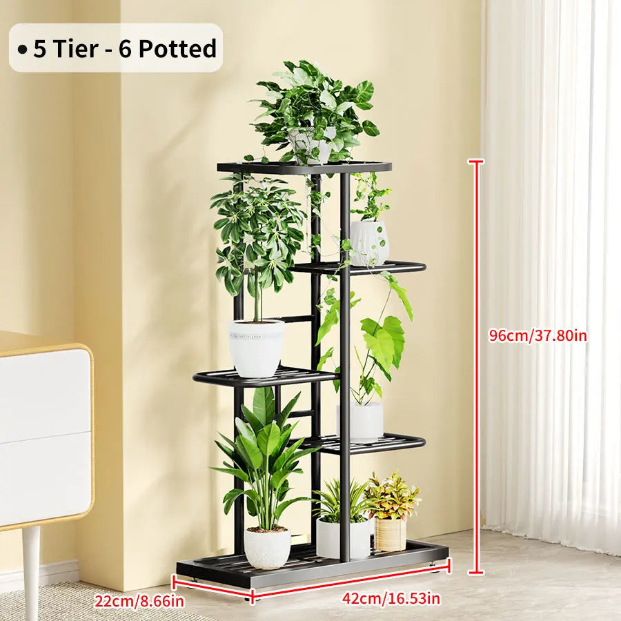 Ljustra Flower Stand Rack Metal Plant Holder Organizer for Home Garden