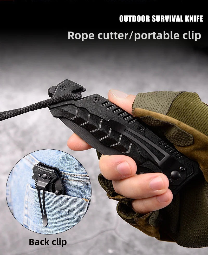 Multi Functional Foldable Camping Knife with Safety Lock for Fishing