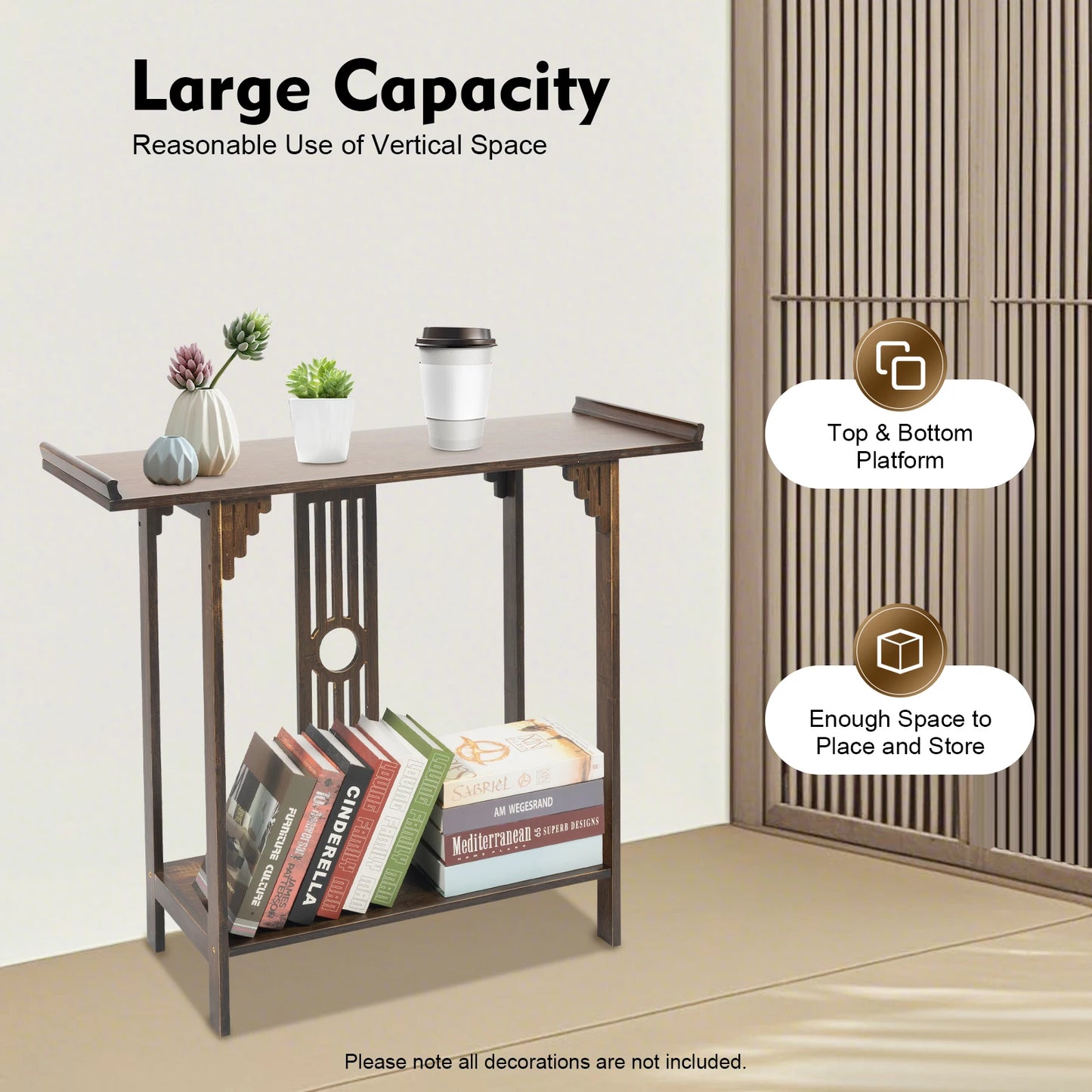 Ljustra 102cm Bamboo Entryway Table Modern Console for Home Decor