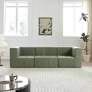 Modular Sectional Sofa Couch Compressed Foam 3-Seat Modern Living Room