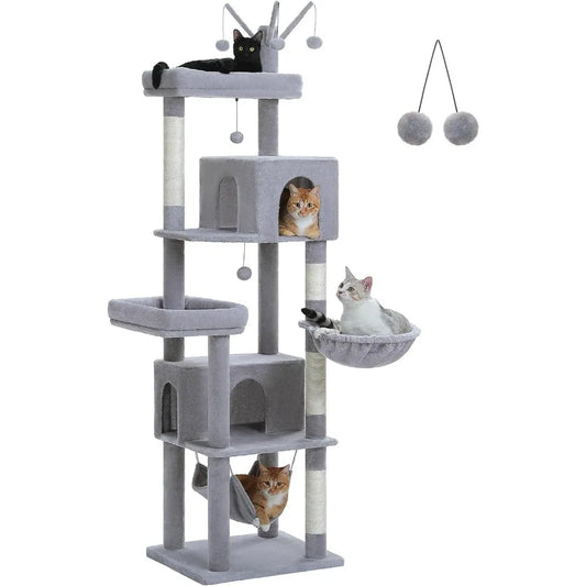 75 Inch Tall Cat Tree Tower with 2 Condos and Scratching Posts Indoor Cats