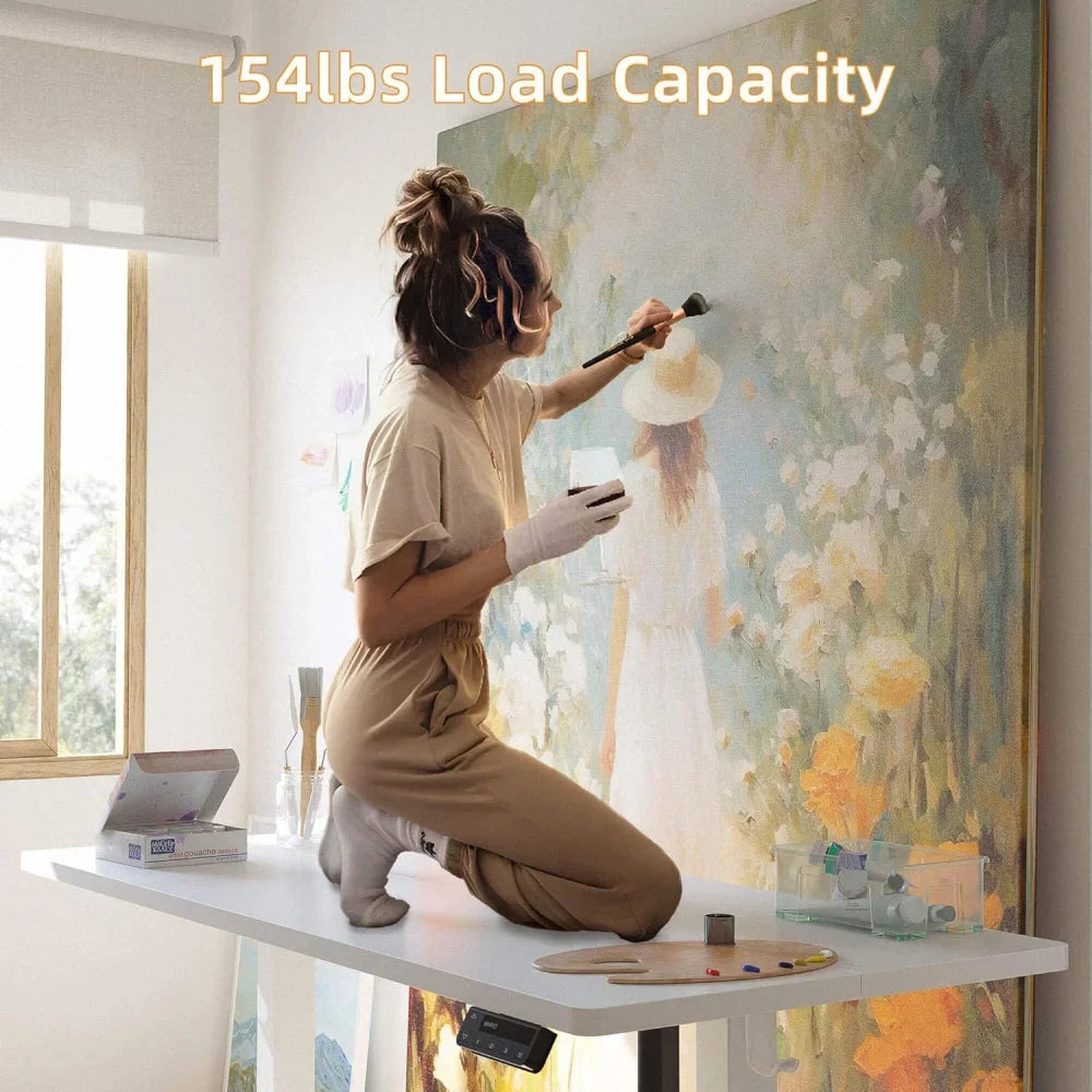 Low Height Adjustable Electric Desk for Short People 55x24 Inches