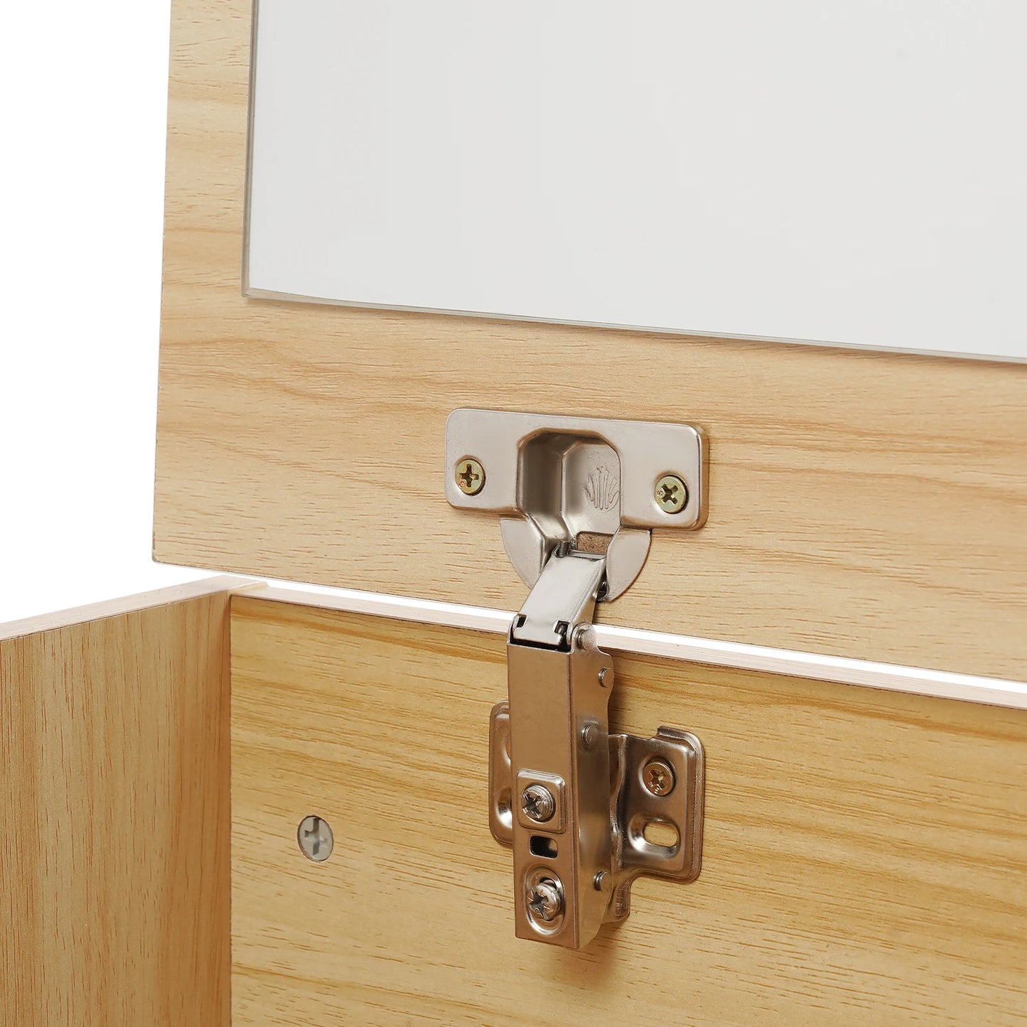 48CM Log Color Vanity Desk with Makeup Stool Modern Dresser Table