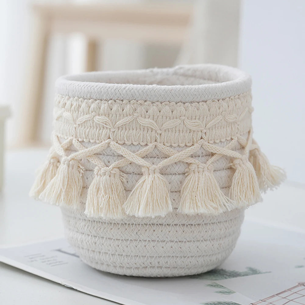 Mini Storage Basket Boho Decor Makeup Brush Holder Organizer