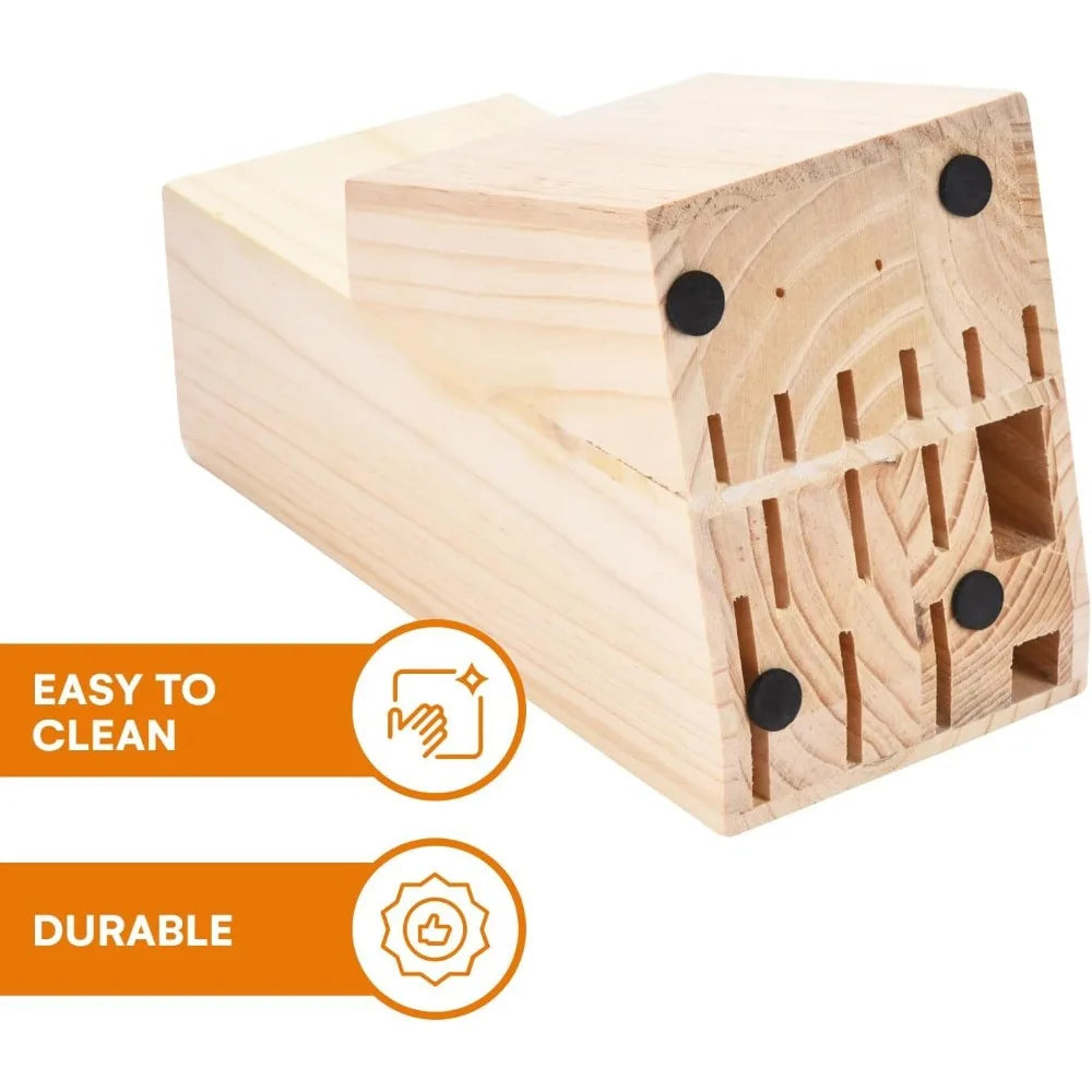 Ljustra 15pcs Kitchen Knife Set with Solid Wood Holder Chef's Knives