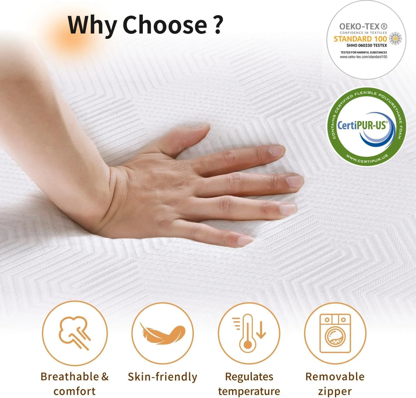 Ljustra 12 Inch Gel Memory Foam Mattress for Back Pain Relief
