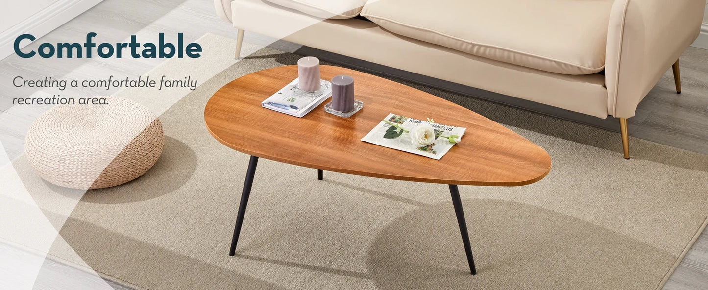 Small Rustic Farmhouse Oval Mid Century Accent Table for Living Room