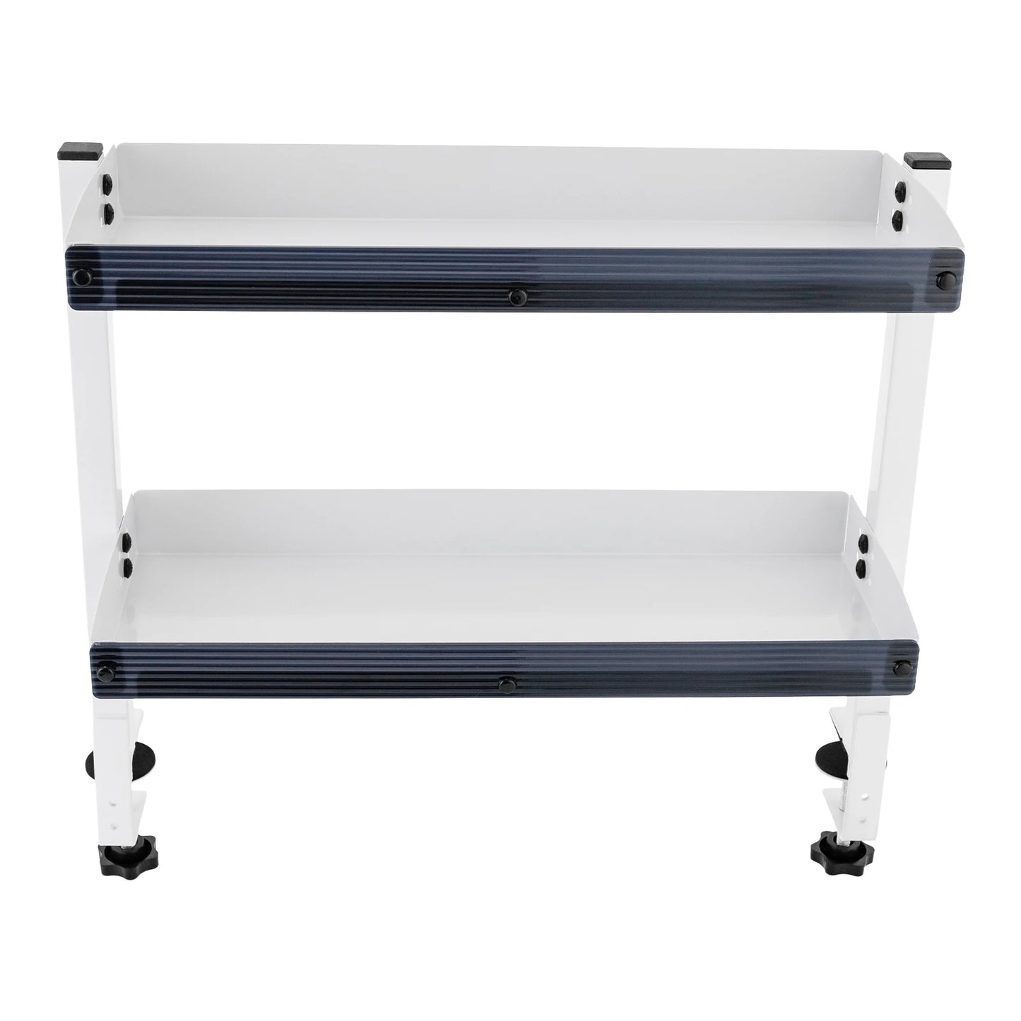 Clamp-on Desk Shelf 2-Tier Metal Organizer Above Under Table Storage