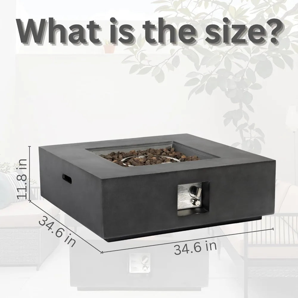 35 Inch Outdoor Propane Fire Pit Table Smokeless Design 50000 BTU