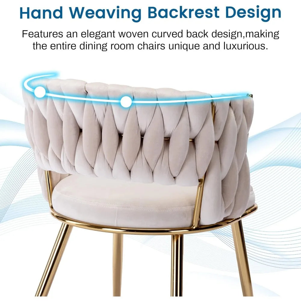 Modern Velvet Dining Chairs Set of 4 Upholstered Accent Chairs